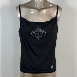 Disney Rhinestone Embellished Women's Black Camisole with Silver Accents